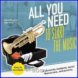 Mendini Bb Trumpet for Kids & Adults withCase, Cloth, Oil & Glove, B Flat Nickel