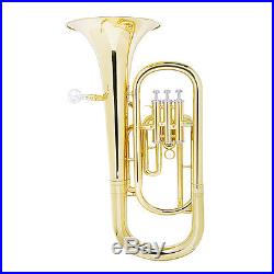 Mendini Brass Baritone Horn, B-flat, 3-Stainless Valve