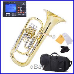Mendini Brass Bb Baritone Horn 3-Monel Valve, 9 Bell