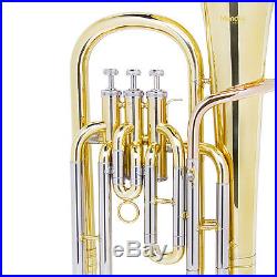 Mendini Brass Bb Baritone Horn 3-Monel Valve, 9 Bell
