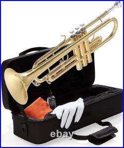 Mendini By Cecilio Bb Trumpet withCase, Cloth, Oil & Gloves Gold