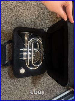 Mendini By Cecilio MPT-L Pocket Trumpet 5772 With Mouthpiece/Case NICE