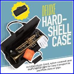 Mendini By Cecilio MTT-BK Bb Brass Material Trumpets for Beginner Black