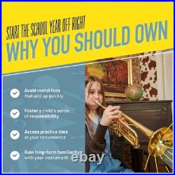 Mendini By Cecilio MTT-BK Bb Brass Material Trumpets for Beginner Blue