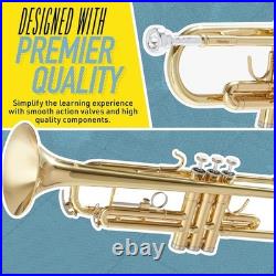Mendini By Cecilio MTT-BK Bb Brass Material Trumpets for Beginner Blue