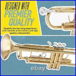 Mendini By Cecilio MTT-BK Bb Brass Material Trumpets for Beginner Blue