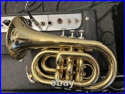 Mendini Cecilio pocket trumpet with case