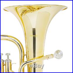 Mendini Gold Brass B Flat 3-Valves Baritone +Tuner+Case