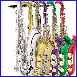 Mendini Tenor Saxophone Sax Gold Silver Blue Green Purple Red +$39 Tuner