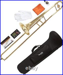 Mendini by Cecilio Trombone Kit with Chromatic Tuner, Case, Valve Oil and Gloves