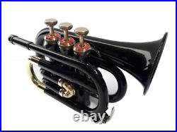 Mini Pocket Trumpet Pocket Made Of Pure Brass Nickel Plated Free Case
