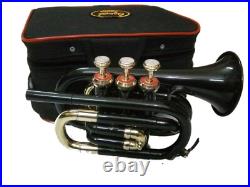 Mini Pocket Trumpet Pocket Made Of Pure Brass Nickel Plated Free Case