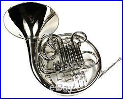 Monel Rotors Bb/F 4 Keys Double French Horn withCase Nickel Plated Finish