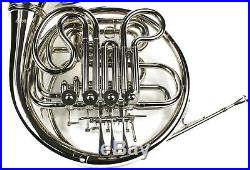 Monel Rotors Bb/F 4 Keys Double French Horn withCase Nickel Plated Finish