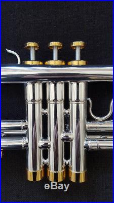 Monette Style Bb C Trumpet (Silver) withD2H Heavy Cap Mouthpiece