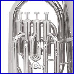 NEW 4 STAINLESS VALVES NICKEL PLATED Bb EUPHONIUM +CASE