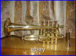 NEW BRASS Bb/A Flat PICCOLO TRUMPET+FREE CASE+M/P+FREE SHIPPING