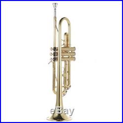 NEW BRASS STUDENT SCHOOL BAND Bb TRUMPET WithCASE+WARRANTY Xmas Gift USA Deliver