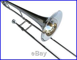 NEW Bb SILVER SLIDE TROMBONE WithCASE. APPROVED+ WARRANTY