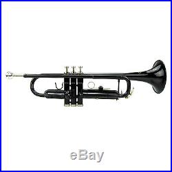 NEW Merano B Flat Black / Silver Trumpet, Case Band Beginner Student Orchestra