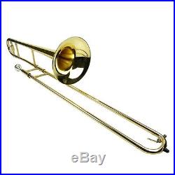 NEW Merano Trombone with Zippered Hard Case Gold Brass Band Student Intermediate