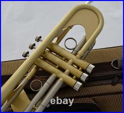NEW Professional Matt Brushed Brass Bb Trumpet Horn Monel With Case