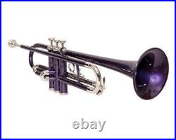 NEW TRUMPET PURPLE NICKEL PLATED FINISH Bb FLAT TRUMPET FREE HARD CASE +M/P