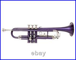 NEW TRUMPET PURPLE NICKEL PLATED FINISH Bb FLAT TRUMPET FREE HARD CASE +M/P