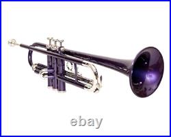 NEW TRUMPET PURPLE NICKEL PLATED FINISH Bb FLAT TRUMPET FREE HARD CASE +M/P