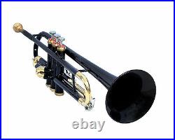 NEW YEAR SALE Black Colored, Trumpet with free hard case + mouthpiece + Bb Pitch
