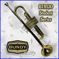 NICE Bundy Selma Gold Student Trumpet Model BTR-130 with Bundy Case & Mouthpiece