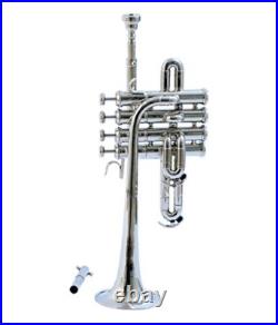 NICKEL Bb/A PICCOLO TRUMPET+FREE CASE+Mouthpiece BRS PICCOLO