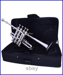 NICKEL Bb/A PICCOLO TRUMPET+FREE CASE+Mouthpiece BRS PICCOLO