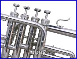 NICKEL Bb/A PICCOLO TRUMPET+FREE CASE+Mouthpiece BRS PICCOLO