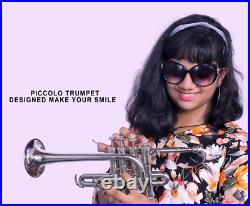 NICKEL Bb/A PICCOLO TRUMPET+FREE CASE+Mouthpiece BRS PICCOLO