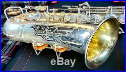NearMint Conn 6M VIII Naked Lady RARE silver-plate rolled tone hole pro alto sax