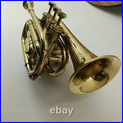 New Antique Musicals Trumpet Pocket Brass Finished Great Sound Trumpet
