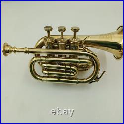 New Antique Musicals Trumpet Pocket Brass Finished Great Sound Trumpet