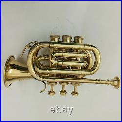 New Antique Musicals Trumpet Pocket Brass Finished Great Sound Trumpet