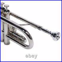 New B Flat Silver Bb Trumpet for Concert Band with Case
