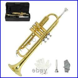 New Beginner Gold Lacquer Brass Bb Trumpet With Case for Student School Band