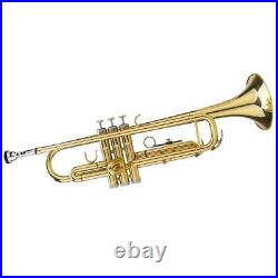 New Beginner Gold Lacquer Brass Bb Trumpet With Case for Student School Band