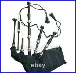 New Black Rosewood Silver Mounts/Scottish Bagpipes/Highland bagpipes, Tutor Book