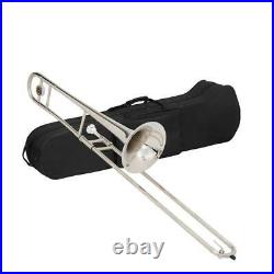 New Brass Key Of Eb Alto Trombone with Tuner Hard Case 12C Mouthpiece Sliver