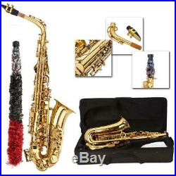 New Brass School Student Practice Alto Saxophone Sax Kit Golden Color