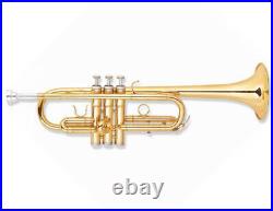 New C key Trumpet with mouthpiece and hard case, Gold color