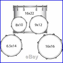 New Ludwig LC175 Accent Drive 5-Piece Complete Drum Set with Cymbals & More, Black