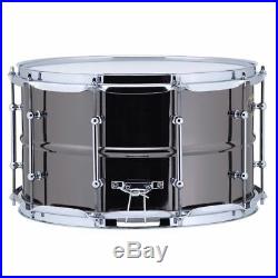 New Ludwig LW0814C Black Magic 8x14 Snare Drum with Chrome Hardware & Tube Lugs