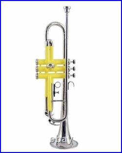 New Musical Trumpet Yellow Nickel Finish Bb- Flat-trumpet Free Hard Case+mouthpi