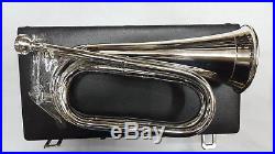 New Professional Army Bb Bugle Silver Plated Tune able/Military Bb Bugle Silver